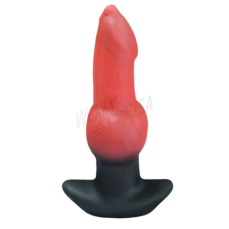 L, M size red and black fake dildo anal plug