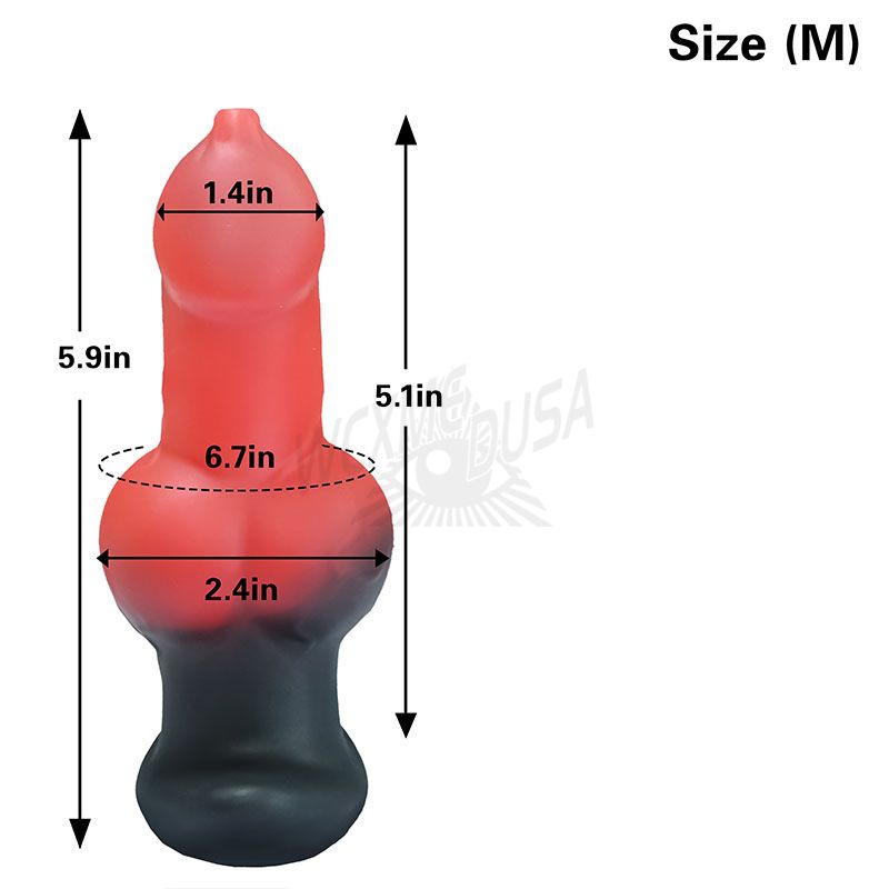 L, M size red and black fake dildo anal plug