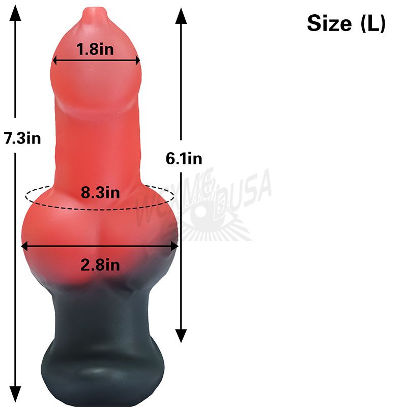 L, M size red and black fake dildo anal plug