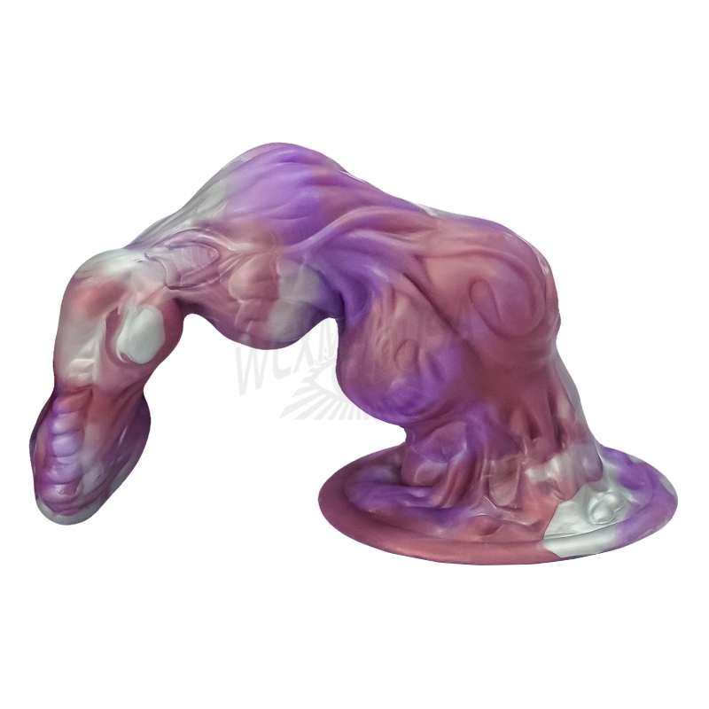 Multicolored glass bead penis