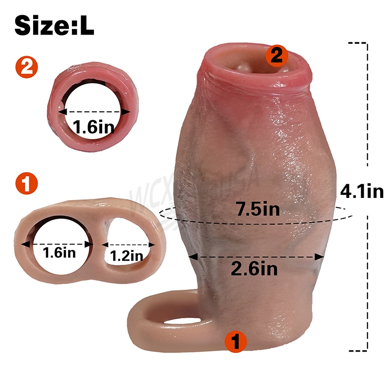 Realistic thickness penis sleeve, silicone penis extender