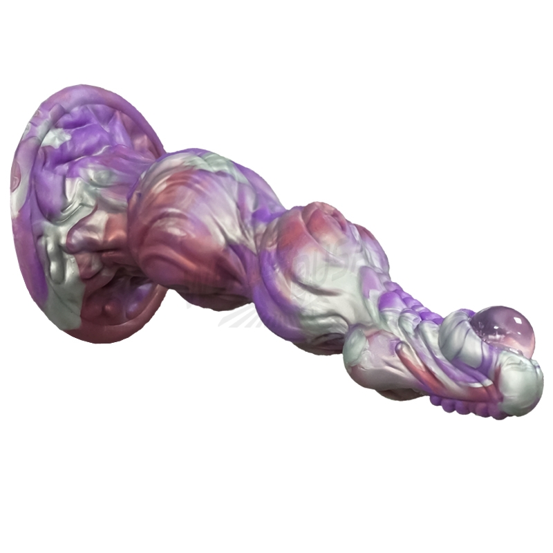 Multicolored glass bead penis