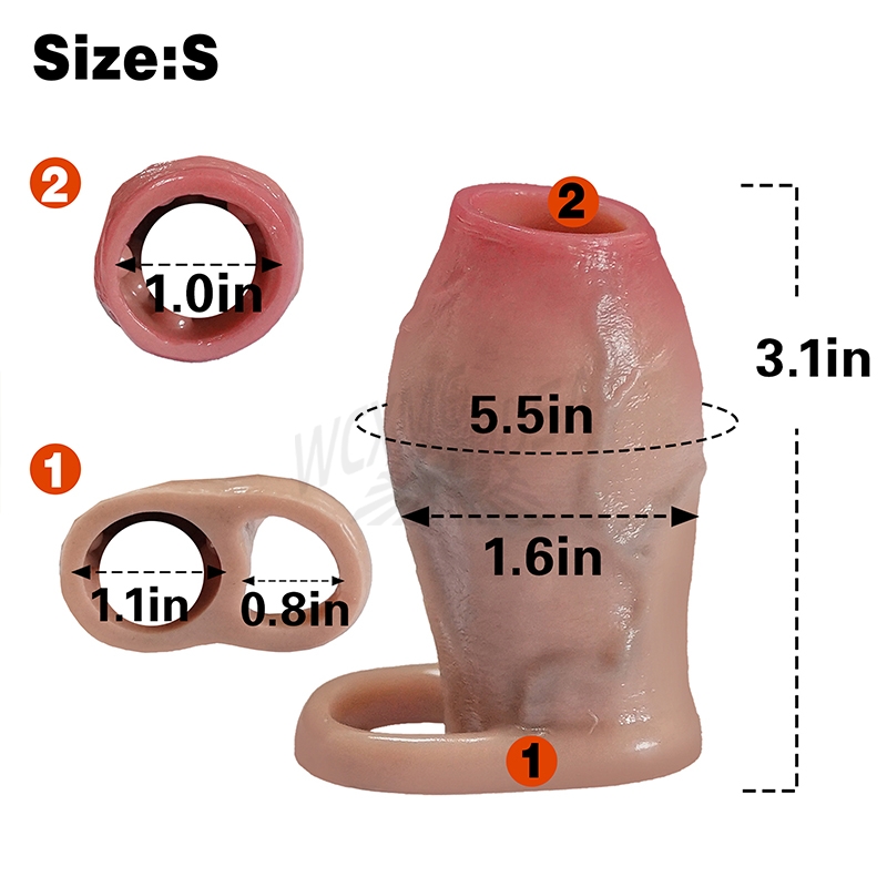 Realistic thickness penis sleeve, silicone penis extender