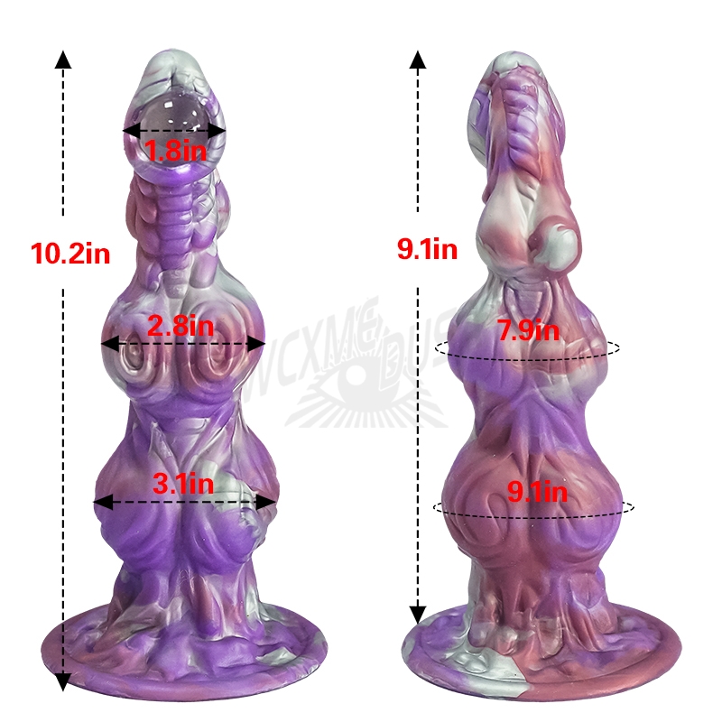 Multicolored glass bead penis