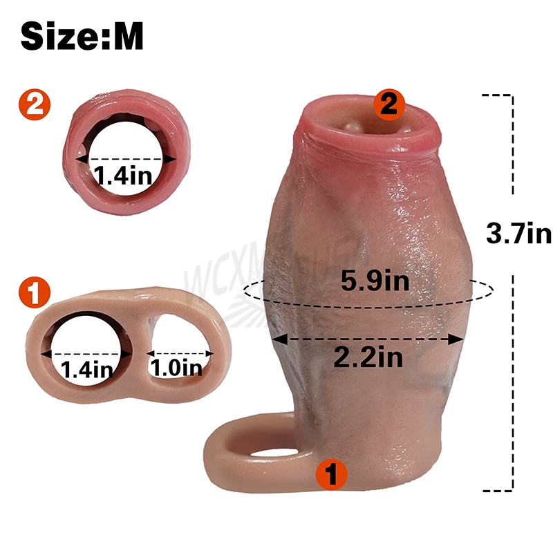 Realistic thickness penis sleeve, silicone penis extender